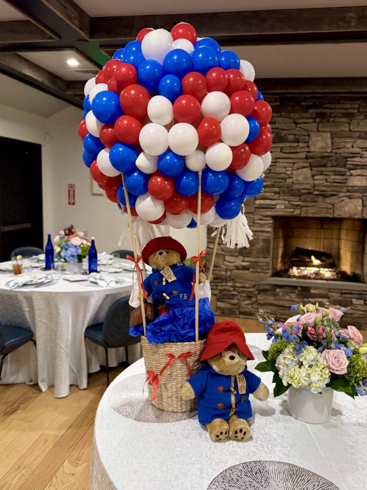 Blue Red Bear Hot Air Balloon