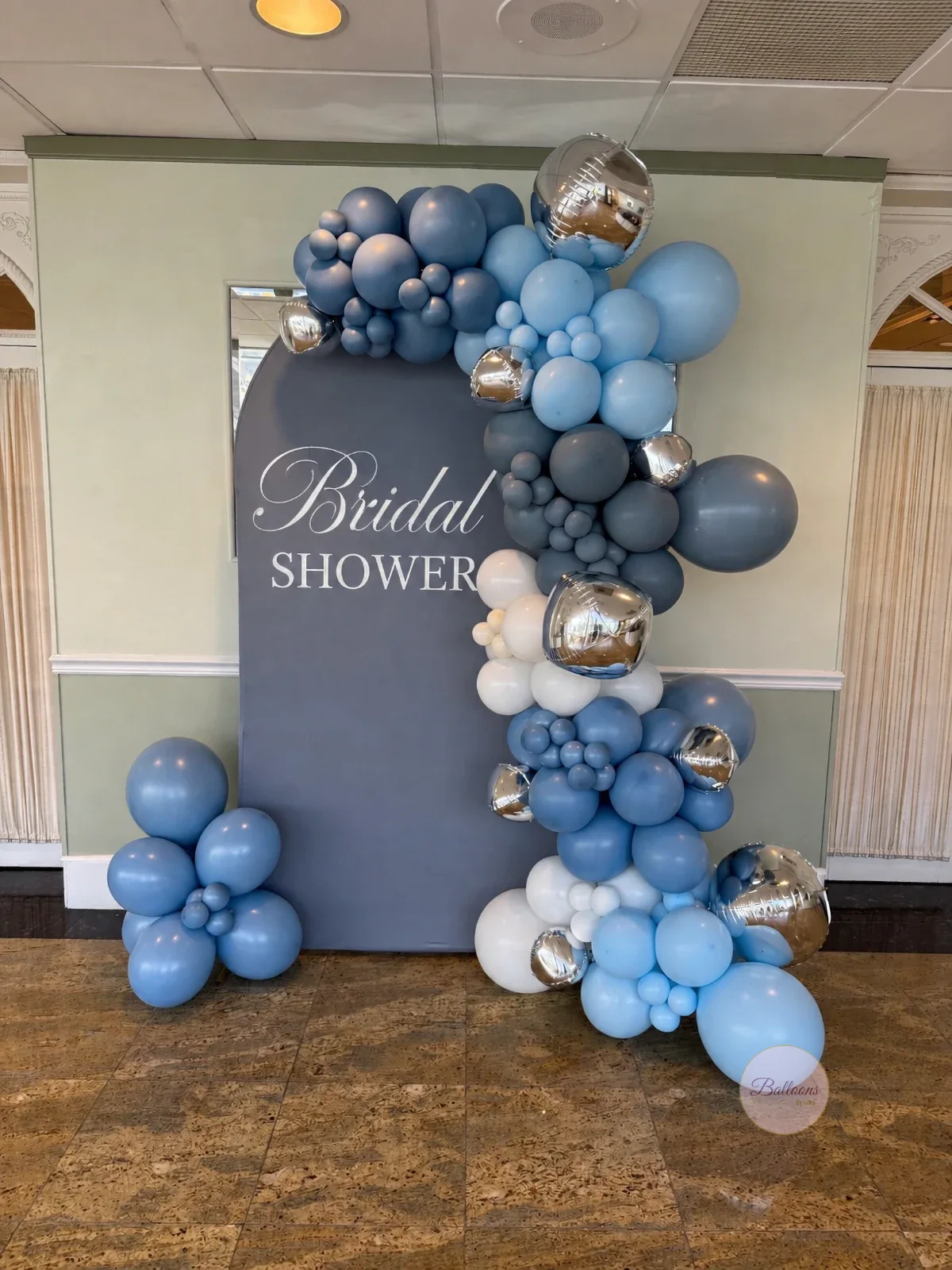 custom balloon photo backdrop for retirement