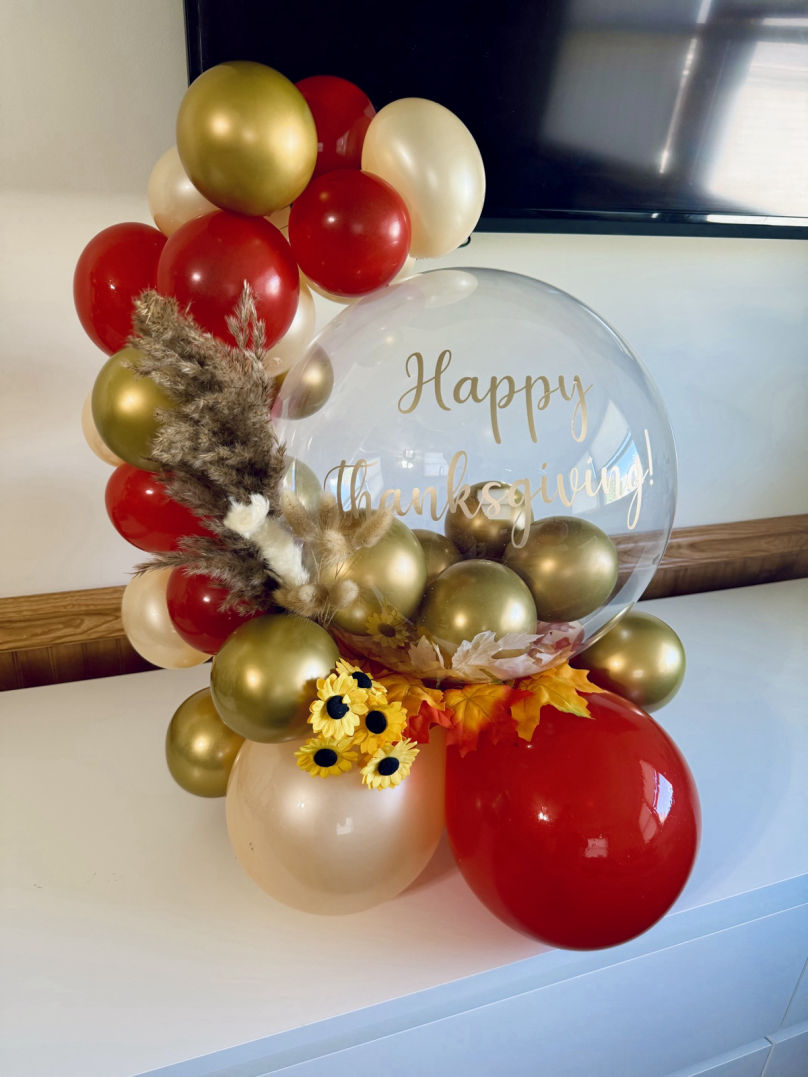 Balloon Bouquet Gold Red