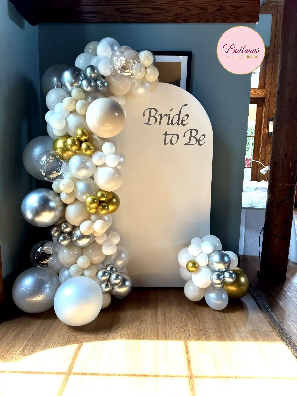 mr and mrs balloon backdrop for bridal shower NJ
