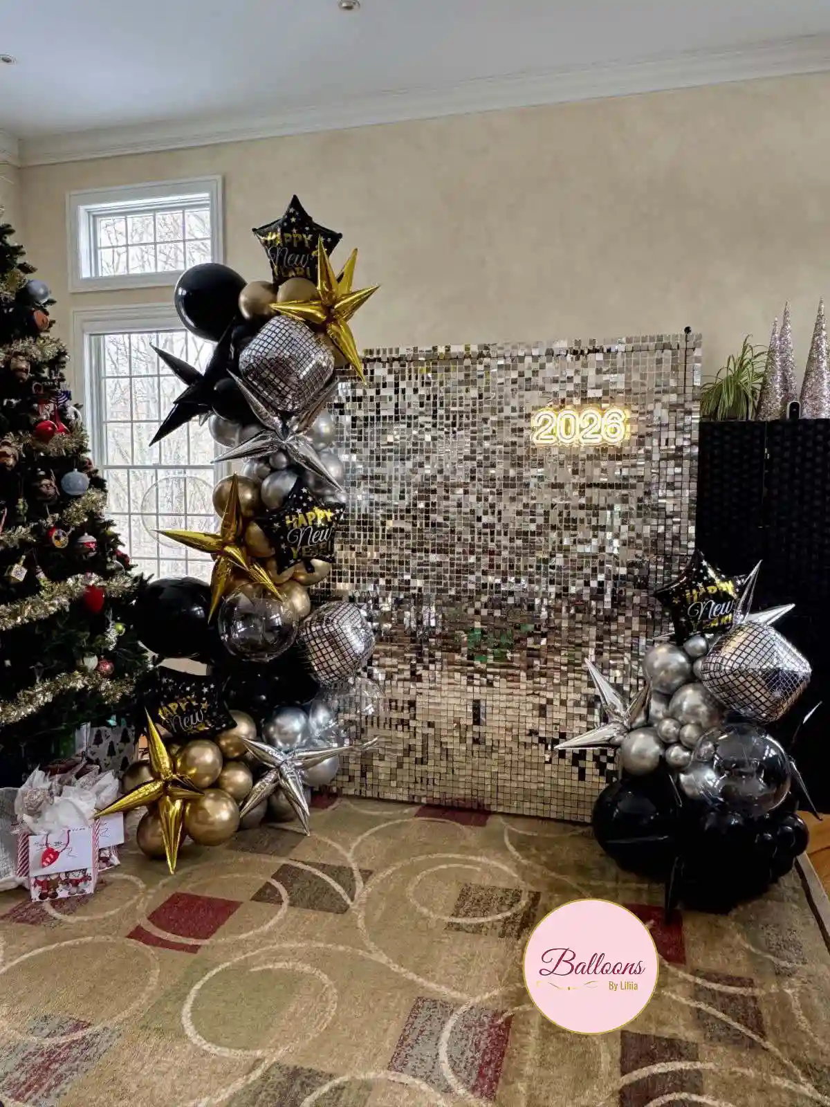 luxury balloon wall for event photo booth NYC