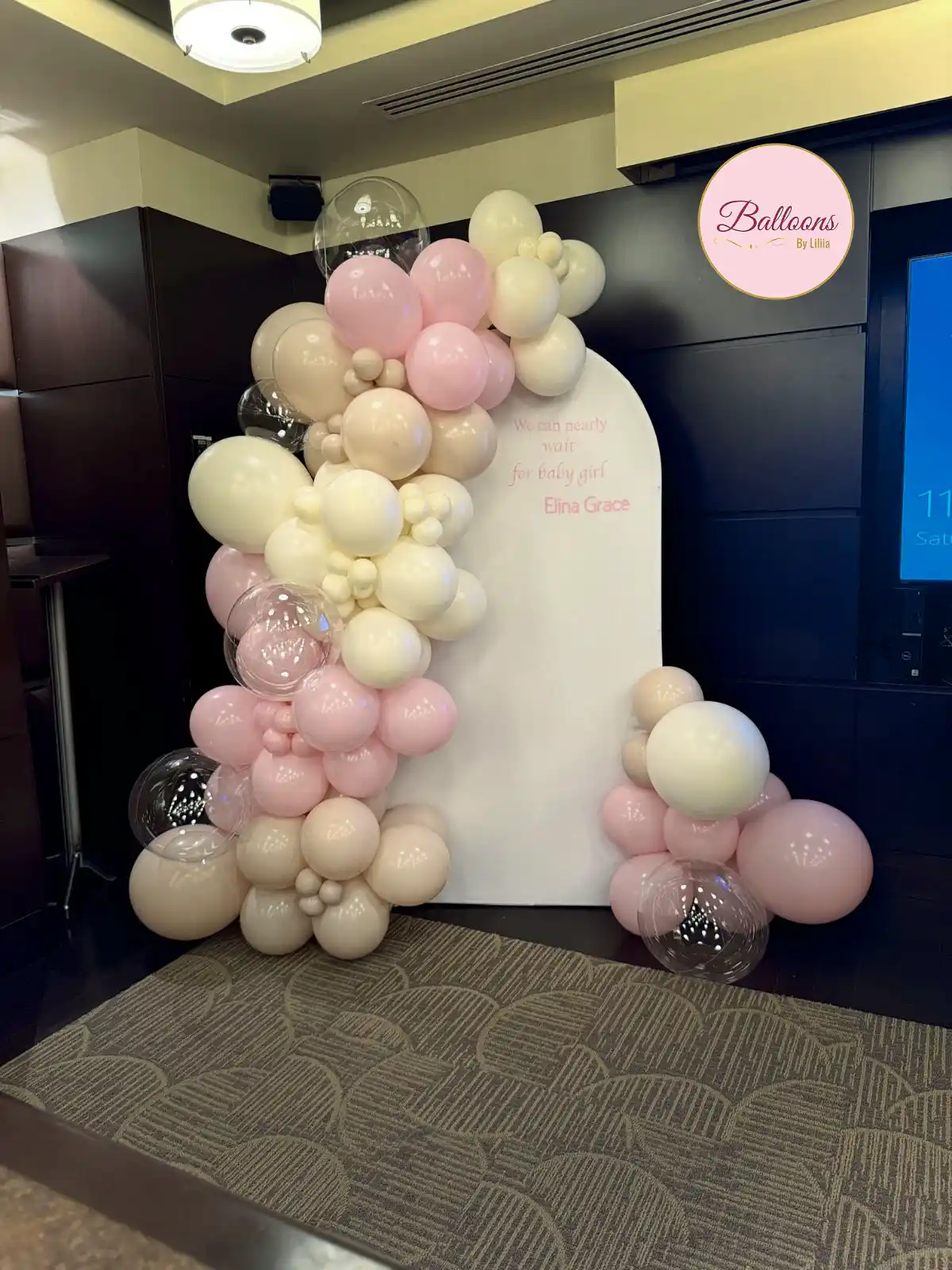 pink and gold balloon decorations for girls birthday NJ