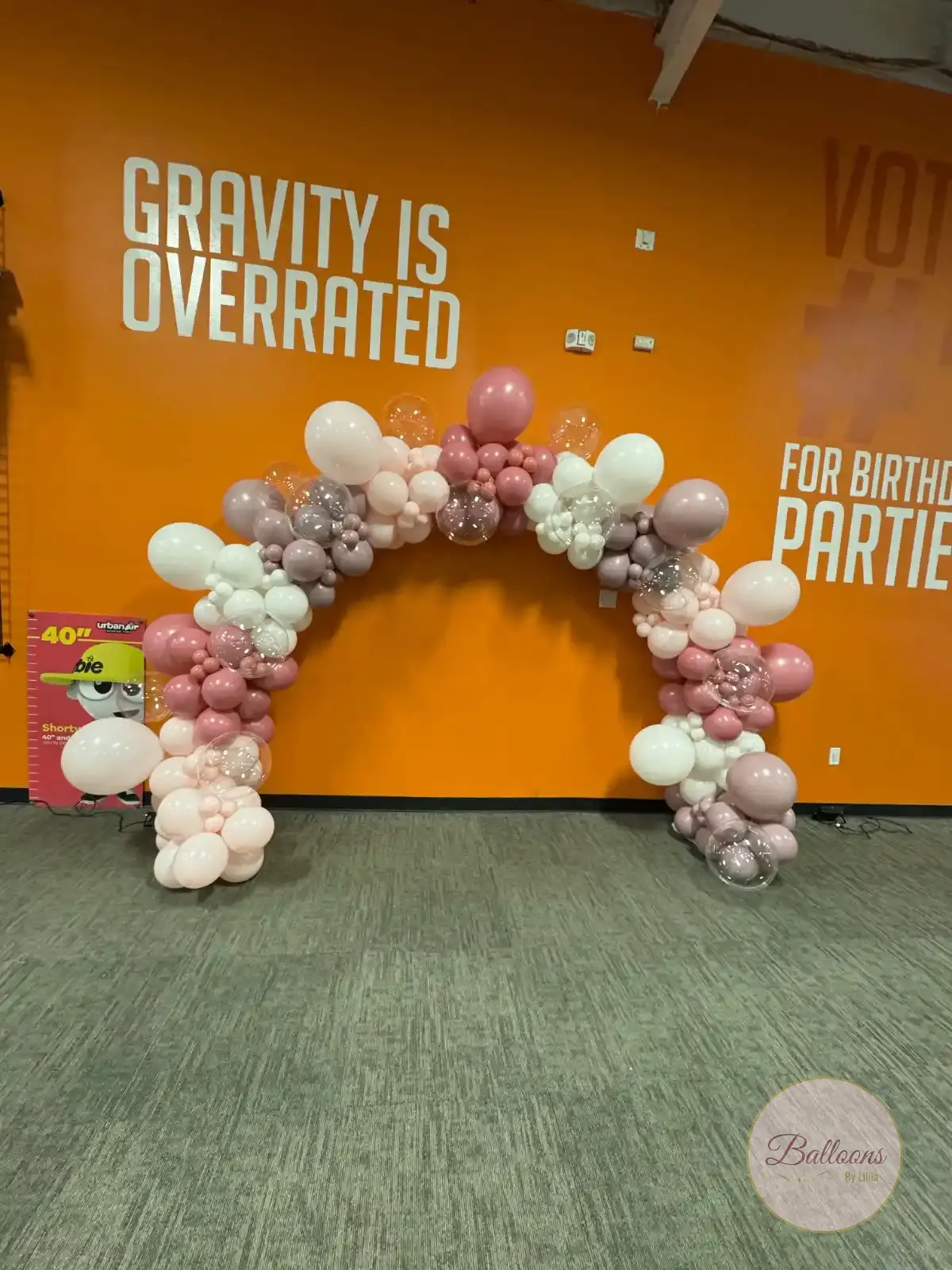 rainbow balloon arch for kids birthday party