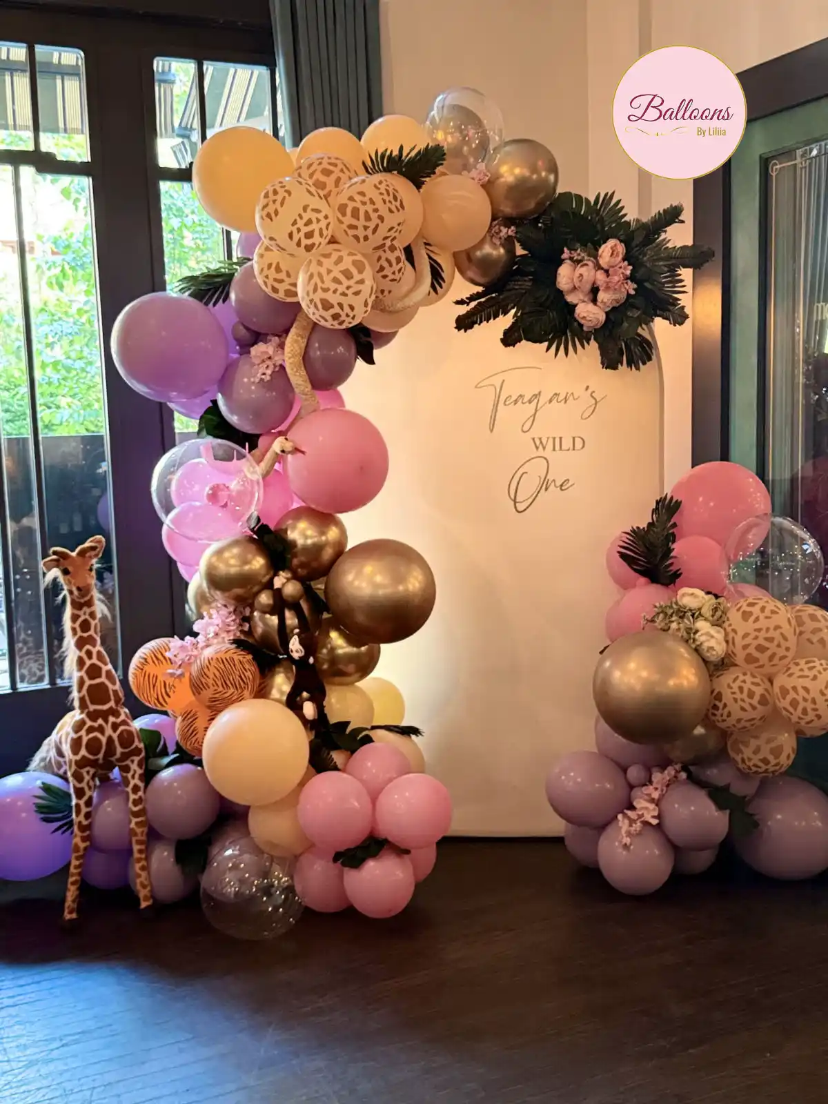 wild one birthday balloon decorations with bright colors NJ